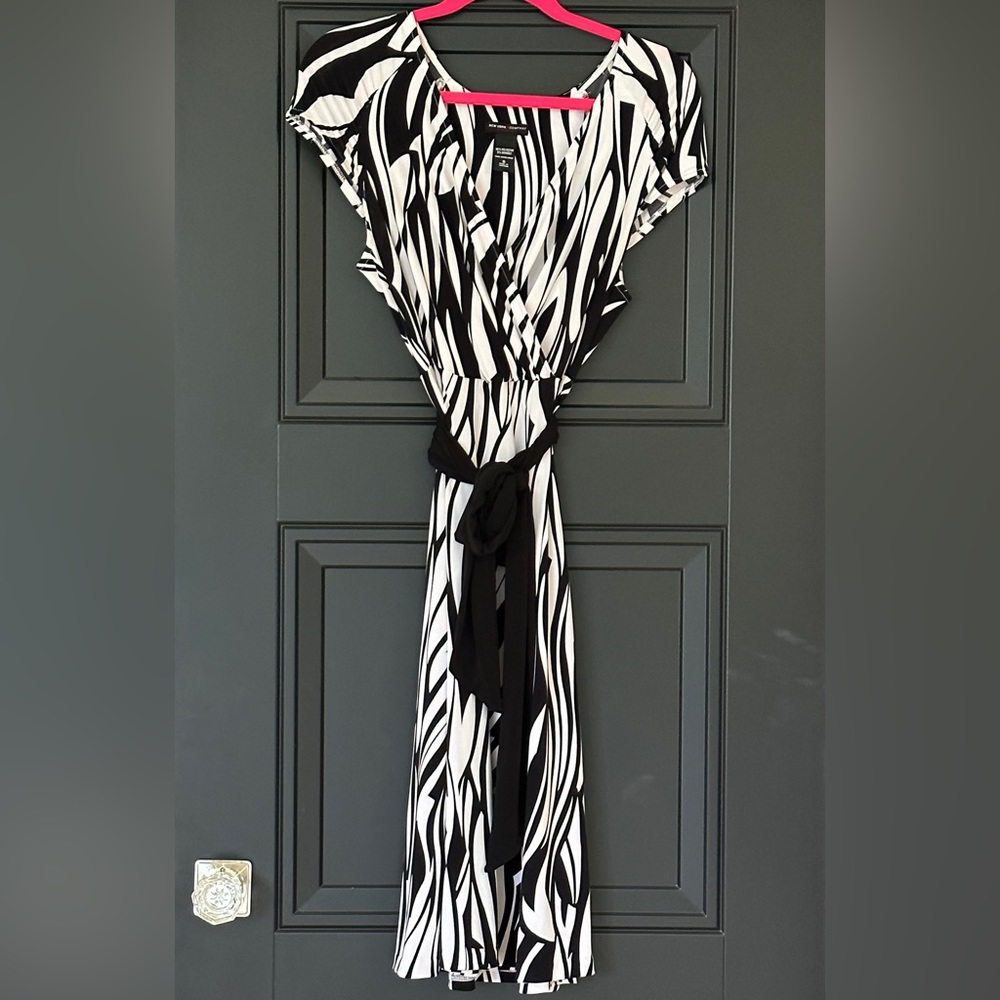 New York and Company Zebra Print Wrap Dress